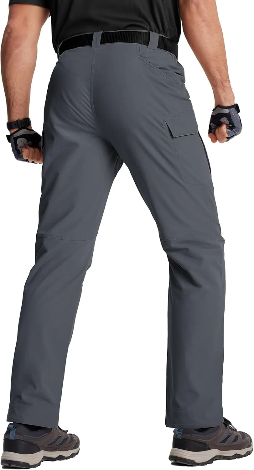 TACVASEN Men's Cargo Work Pants Construction Tactical Water Resistant Lightweight Outdoor Hiking Pants with 9 Pockets