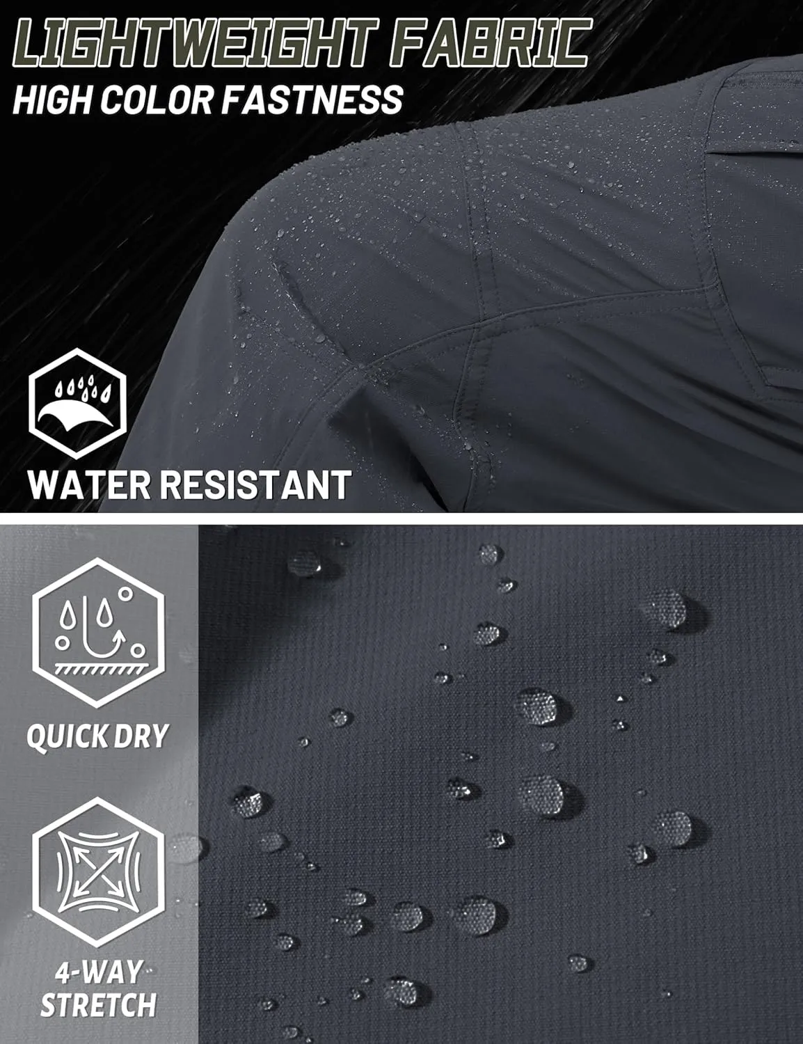 TACVASEN Men's Cargo Work Pants Construction Tactical Water Resistant Lightweight Outdoor Hiking Pants with 9 Pockets