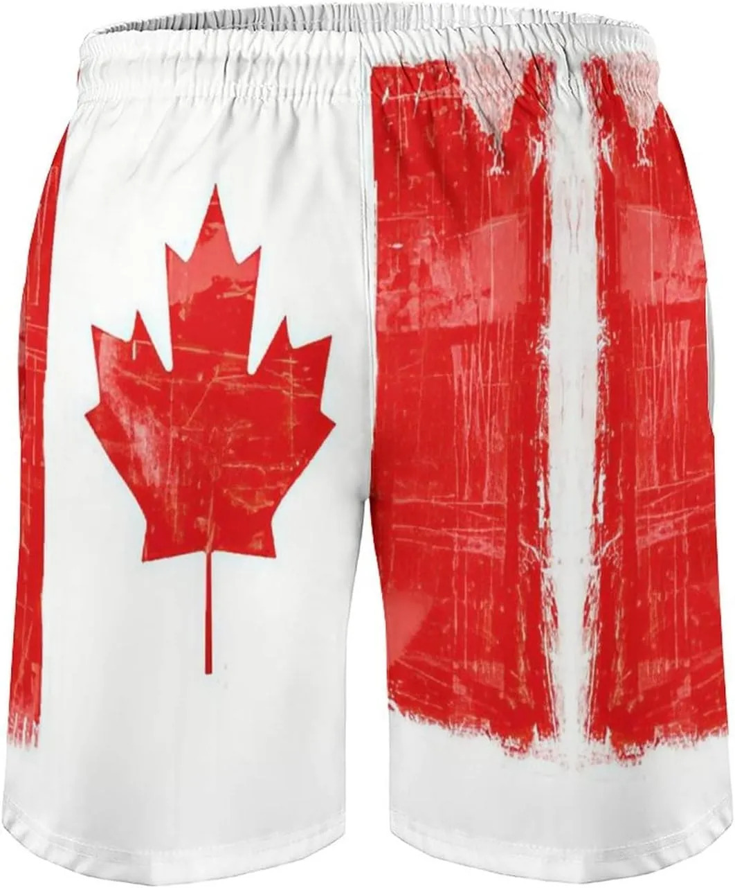 TAIZIYEAH Canada Flag Men's Swim Trunks Board Shorts Swim Shorts Quick Dry Drawstring L