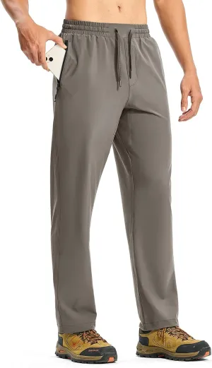 TBMPOY Mens Lightweight Hiking Pants Quick Dry Travel Fishing Water Resistant Workout Athletic Sweatpants Zipper Pockets