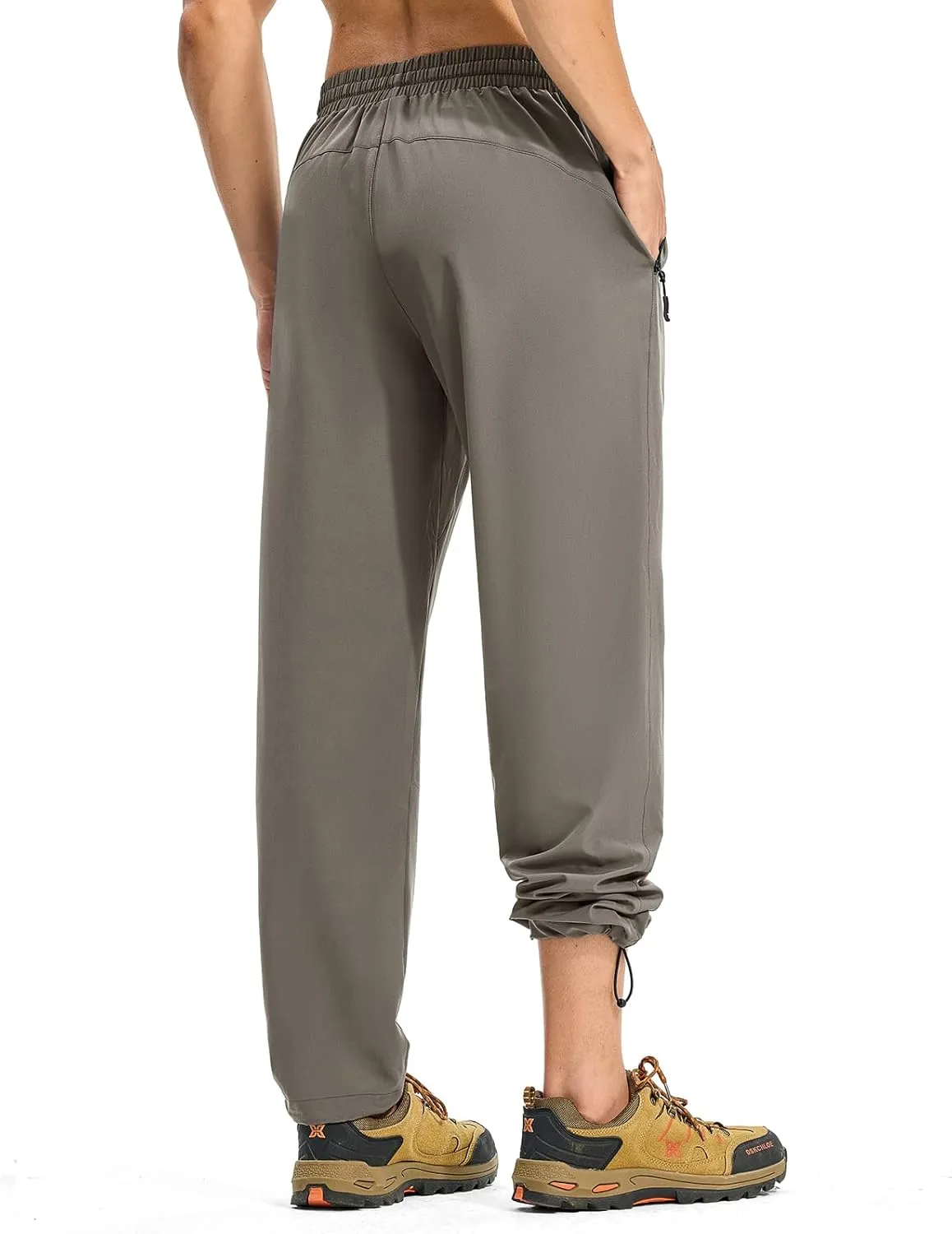 TBMPOY Mens Lightweight Hiking Pants Quick Dry Travel Fishing Water Resistant Workout Athletic Sweatpants Zipper Pockets