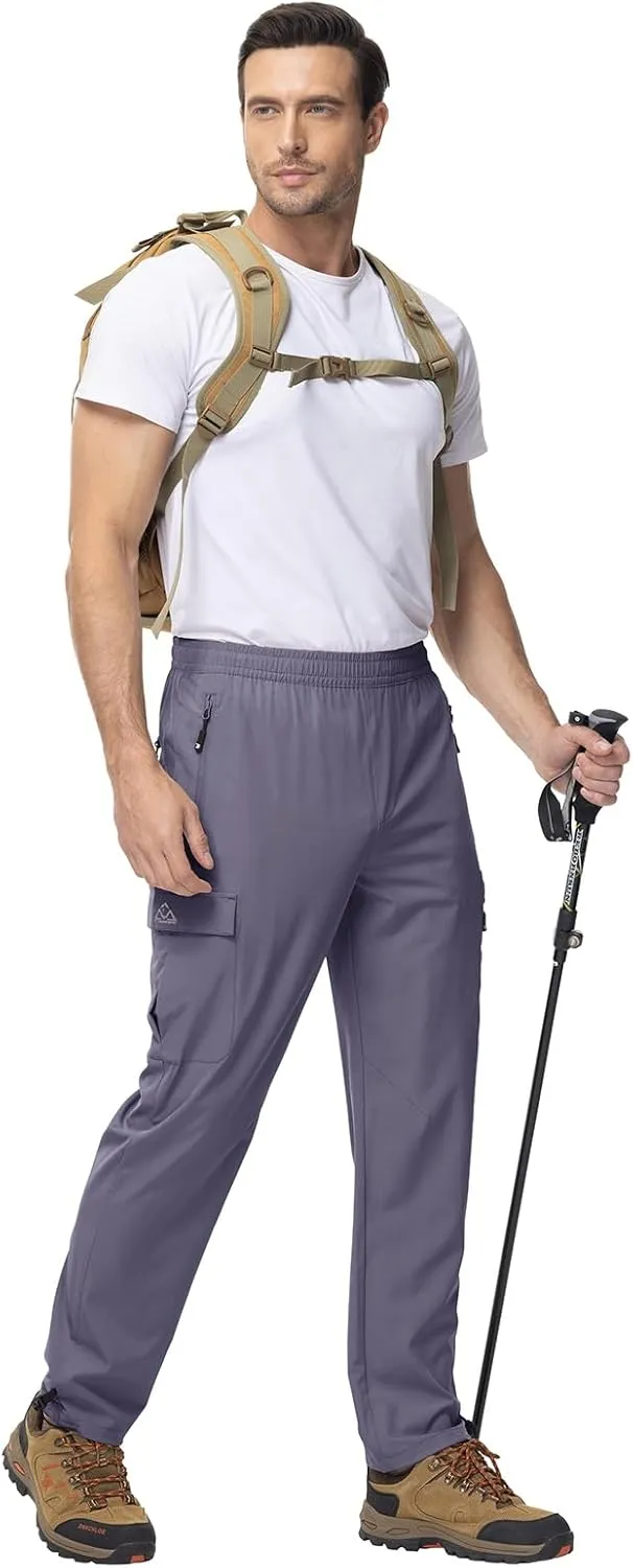 TBMPOY Men's Lightweight Hiking Travel Pants Cargo Pockets Quick Dry Stretch Water Resistant Fishing Outdoor Work