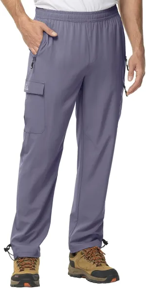TBMPOY Men's Lightweight Hiking Travel Pants Cargo Pockets Quick Dry Stretch Water Resistant Fishing Outdoor Work