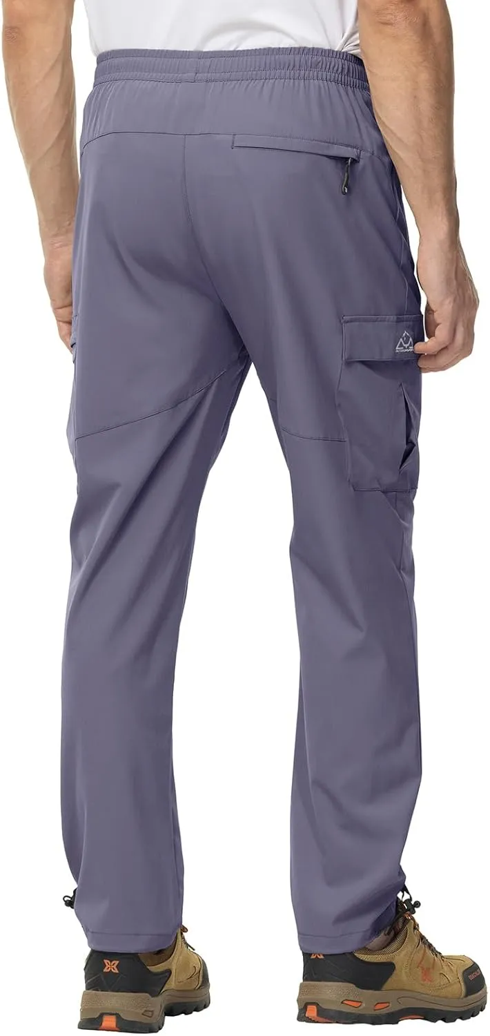 TBMPOY Men's Lightweight Hiking Travel Pants Cargo Pockets Quick Dry Stretch Water Resistant Fishing Outdoor Work