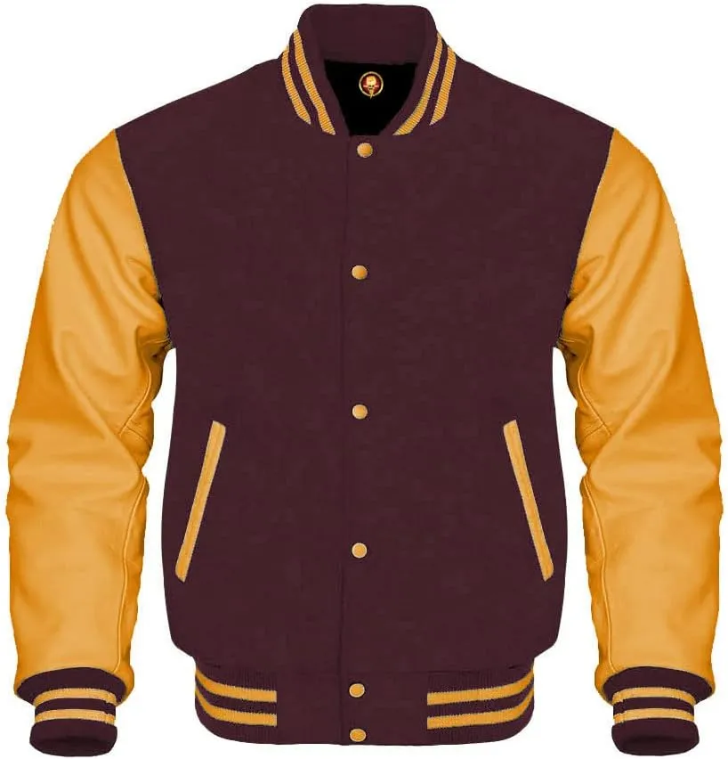 Team Colors Options Varsity Jacket Letterman Baseball Bomber High School Wool Leather Varsity Jackets