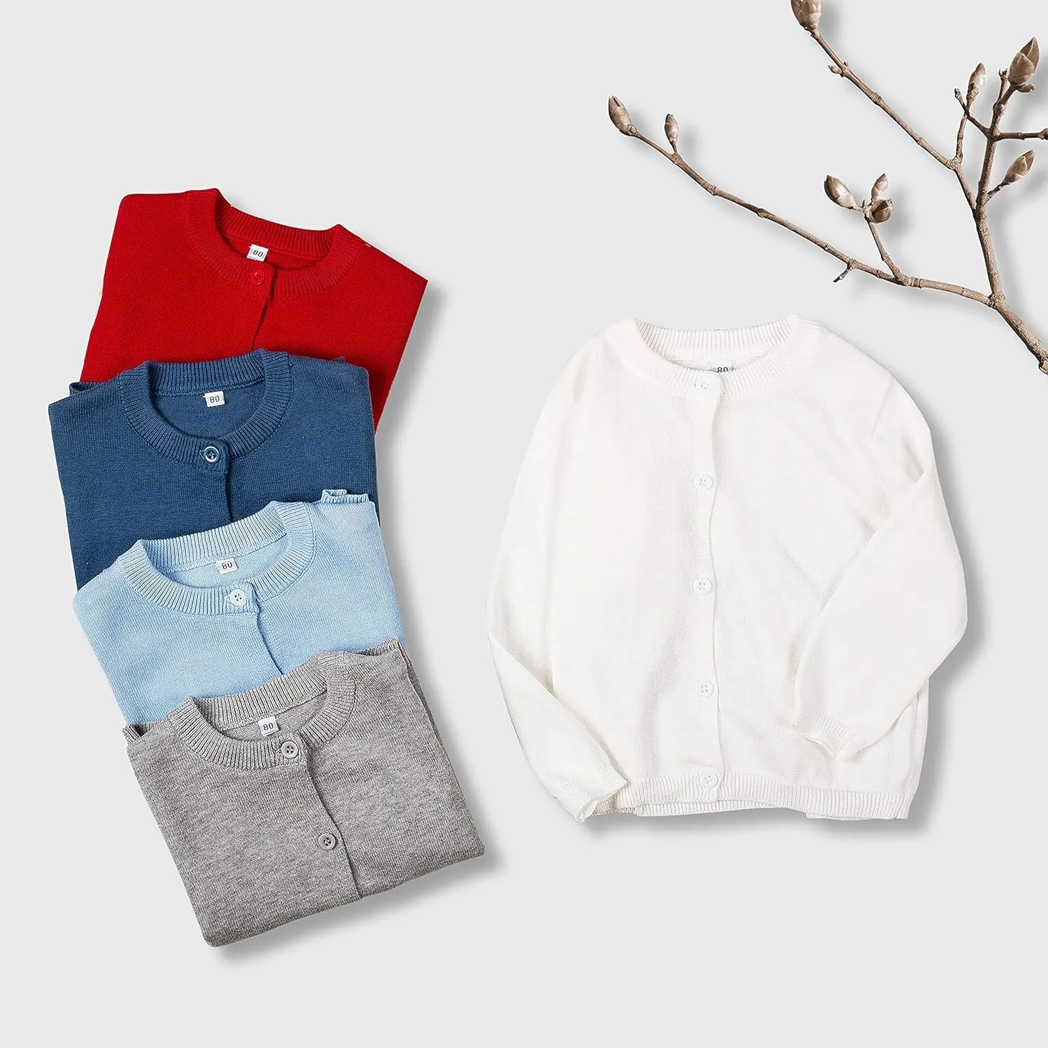 Toddler and Unisex Baby Knitted Cardigan Sweater Long Sleeve