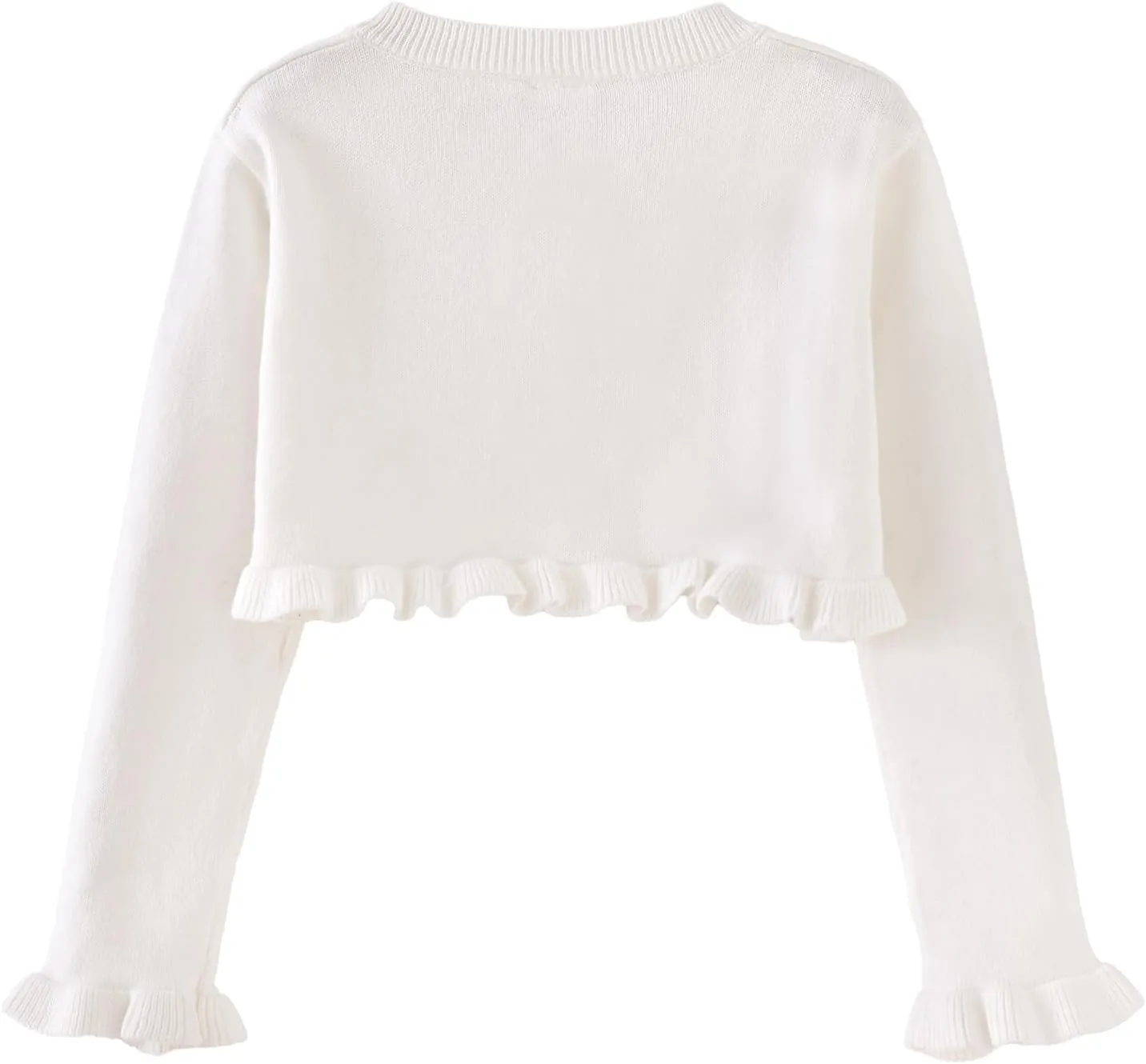 Toddler Girls Cardigan Sweater Bolero Shrug Baby Kids Long Sleeve Cropped Dress Up Button Closure Jacket Tops
