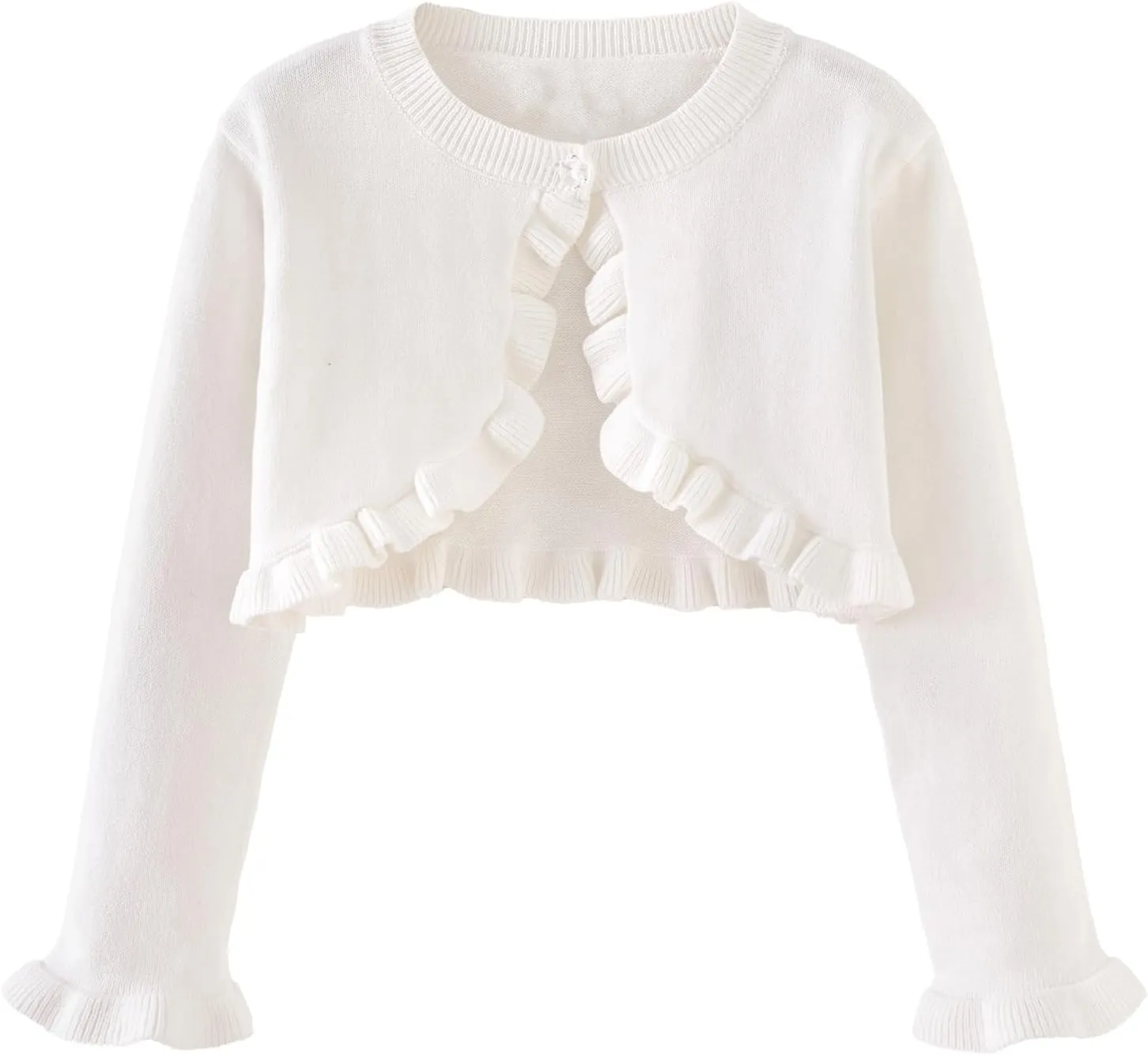 Toddler Girls Cardigan Sweater Bolero Shrug Baby Kids Long Sleeve Cropped Dress Up Button Closure Jacket Tops