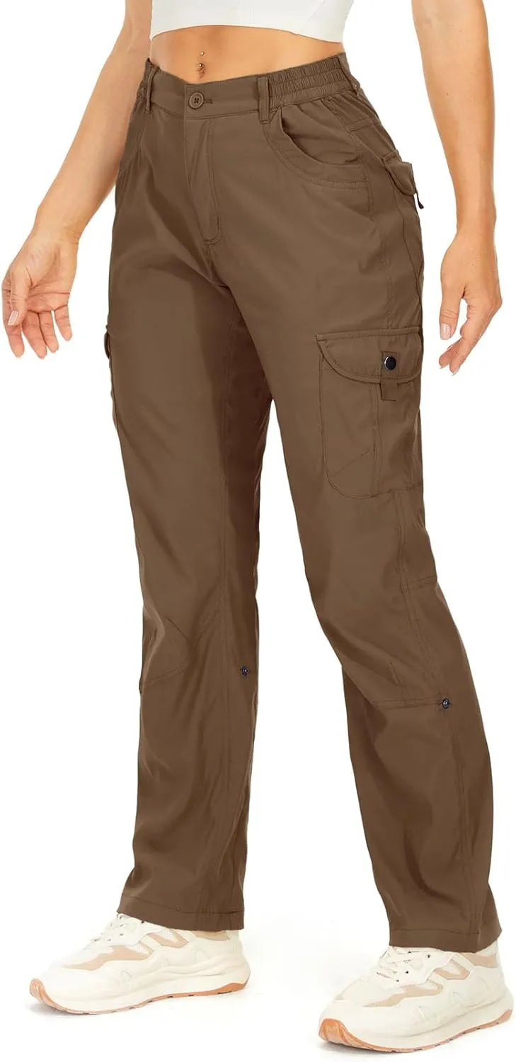 Toomett Women's Hiking Cargo Pants convertible Quick Dry UPF50  Waterproof capri Fishing Safari Travel Pants