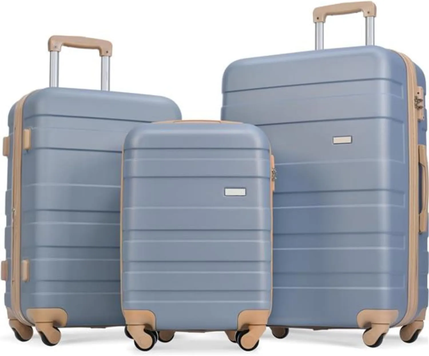 Trolley Case Set, Suitcase Set Expandable ABS Hard Shell Luggage Hard Shell Lightweight Durable Luggage Set Spinning Wheels with TSA Lock 20''24''28'' (Light Blue) 3-Pack