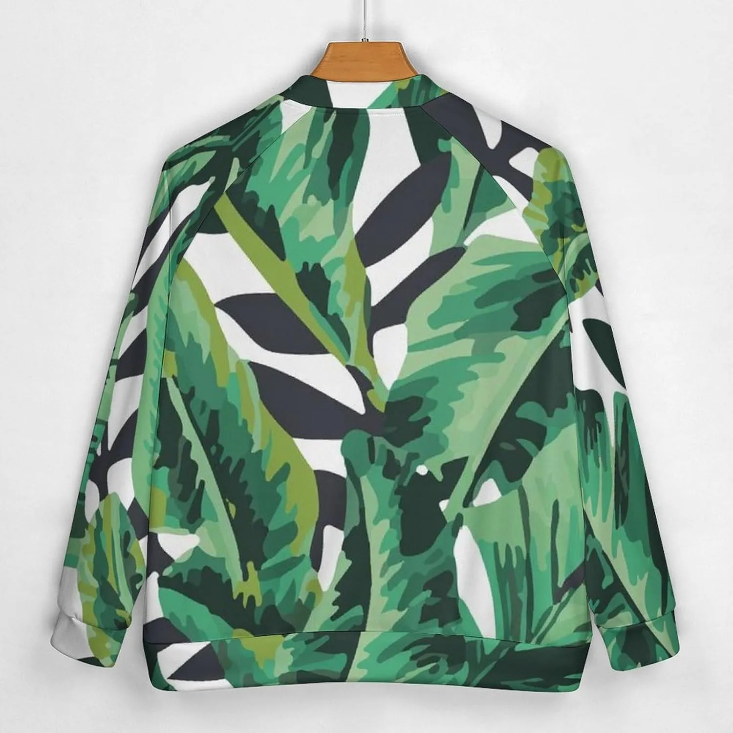 Tropical Jungle Banana Leaf Lightweight Men's Baseball Jackets Relaxed Fit Varsity Bomber Jacket Windbreaker Coat