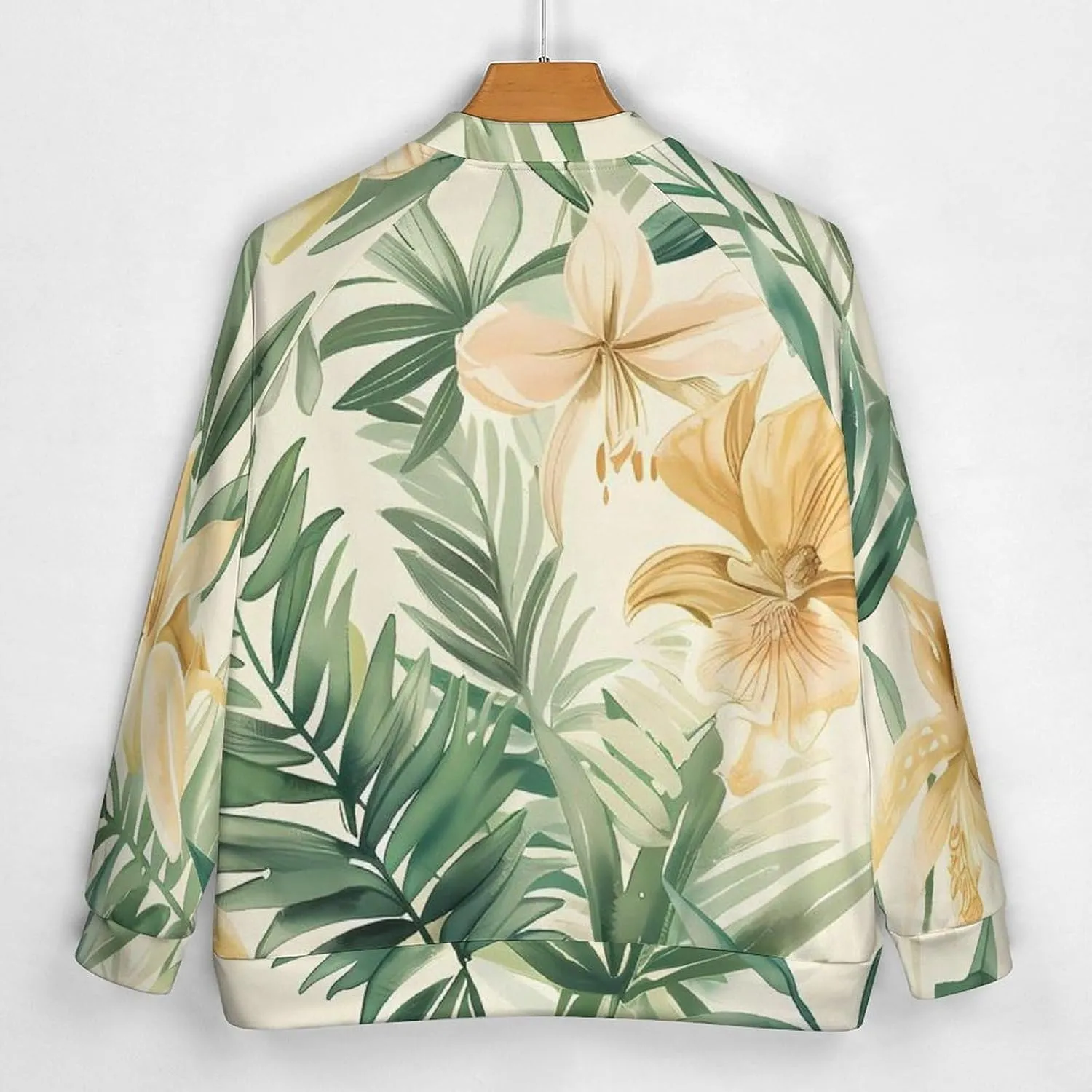 Tropical Orchid Plant Lightweight Men's Baseball Jackets Relaxed Fit Varsity Bomber Jacket Windbreaker Coat