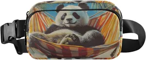 Tropical Panda Fanny Pack Water Resistant, Women Men Waist Pack Sling Bag Purse for Travel Hiking