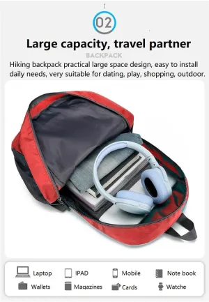Ultra Lightweight-Packable-Hiking-Backpack Foldable Travel Camping Daypack Casual Outdoor Water-resistant 25L Bags (Red)