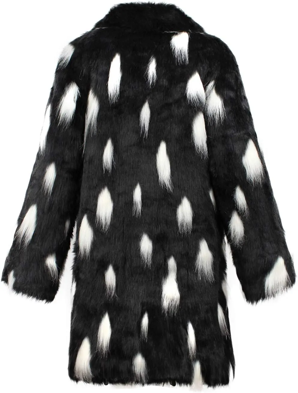 UMREN Men's Luxury Faux Fur Coat Jacket Winter Warm Long Coats Overwear Outwear