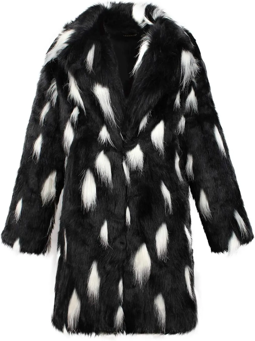 UMREN Men's Luxury Faux Fur Coat Jacket Winter Warm Long Coats Overwear Outwear