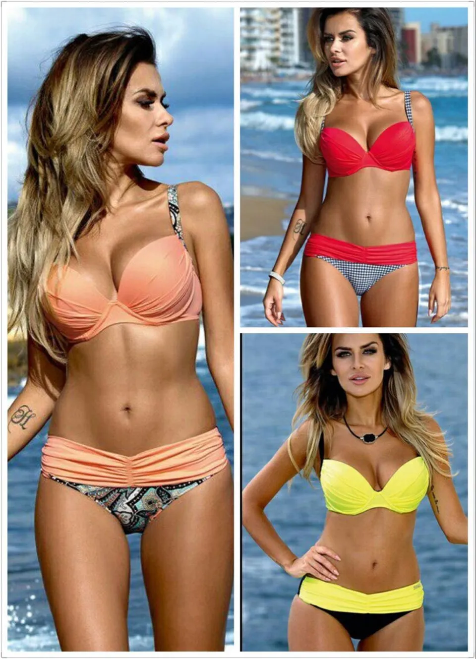 Underwire Push Up Swimsuit Bikini Set