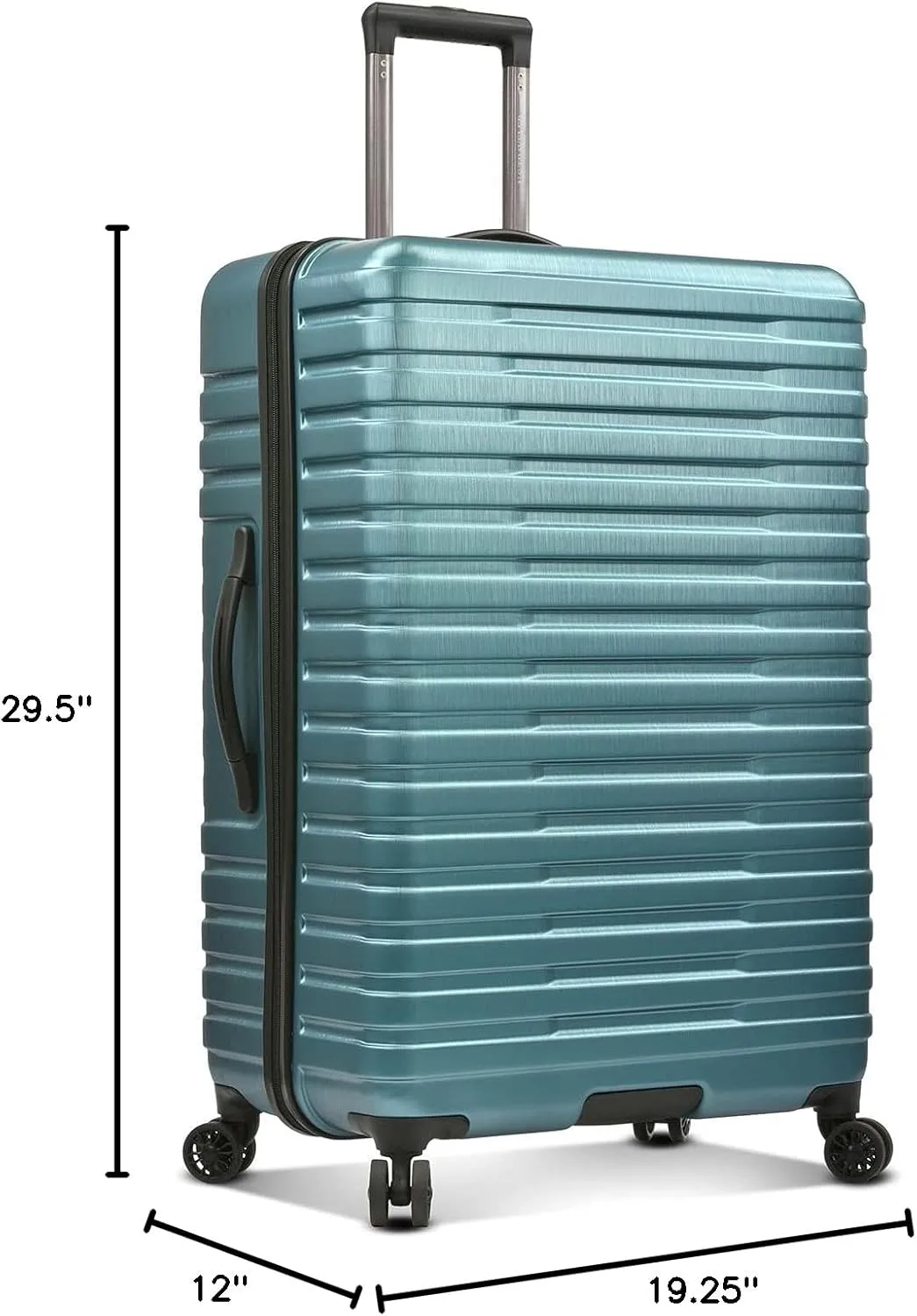 U.S. Traveler Boren Polycarbonate Hardside Rugged Travel Suitcase Luggage with 8 Spinner Wheels, Aluminum Handle, Teal, Checked-Large 30-Inch