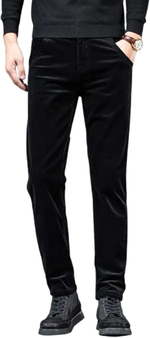 utcoco Men's Cotton Slim Fit Corduroy Pant Straight-Leg Corduroy Pant for Men