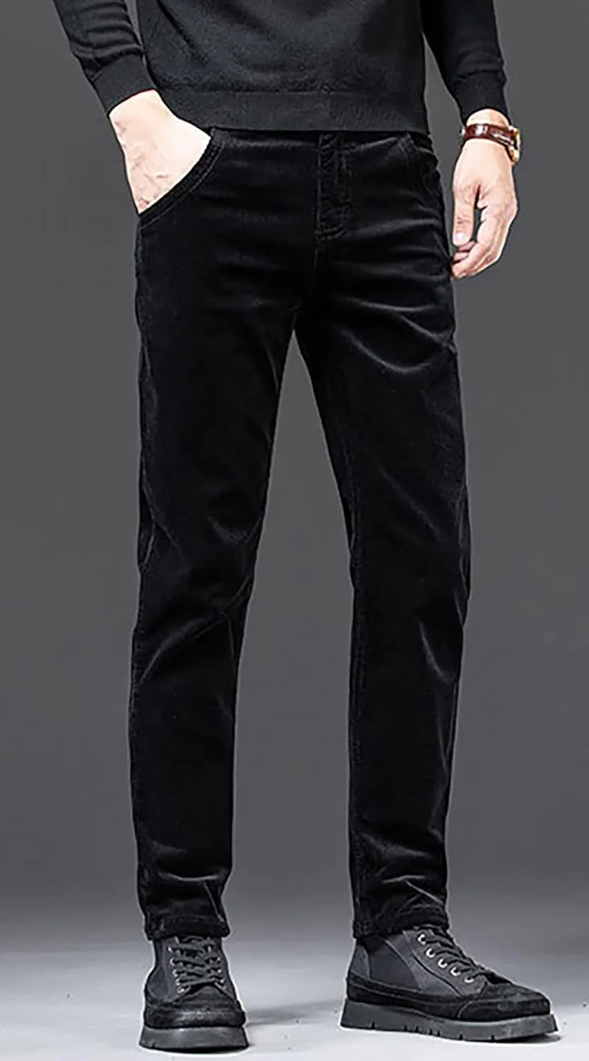 utcoco Men's Cotton Slim Fit Corduroy Pant Straight-Leg Corduroy Pant for Men