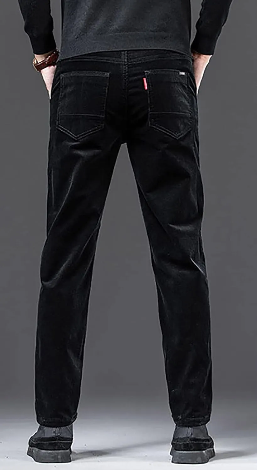 utcoco Men's Cotton Slim Fit Corduroy Pant Straight-Leg Corduroy Pant for Men