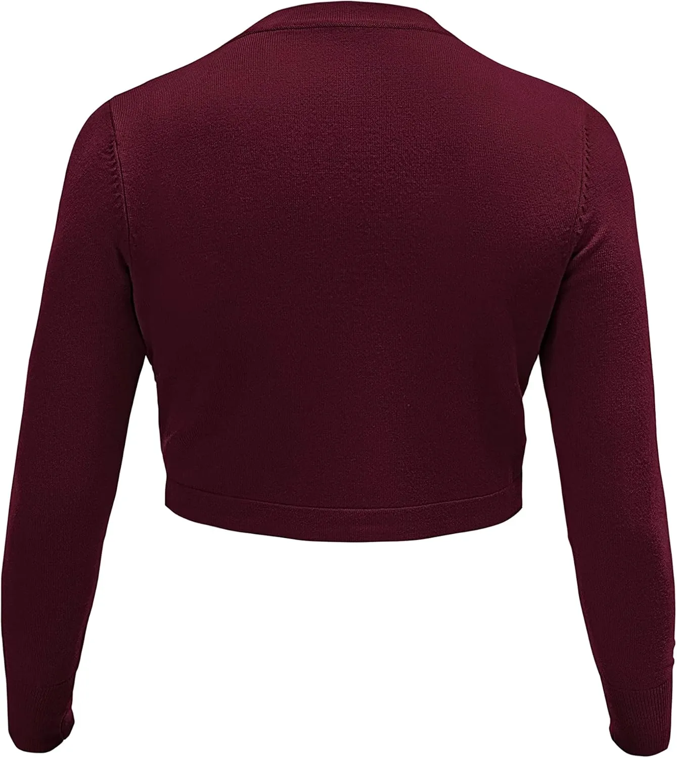 U.Vomade Women's Cropped Cardigan Bolero Shrug Open Front Sweater Long Sleeve S-1X