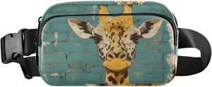 Vintage Giraffe Fanny Pack Water Resistant, Women Men Waist Pack Sling Bag Purse for Travel Hiking