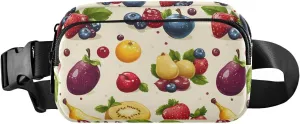 Vivid Fruits Fanny Pack Water Resistant, Women Men Waist Pack Sling Bag Purse for Travel Hiking