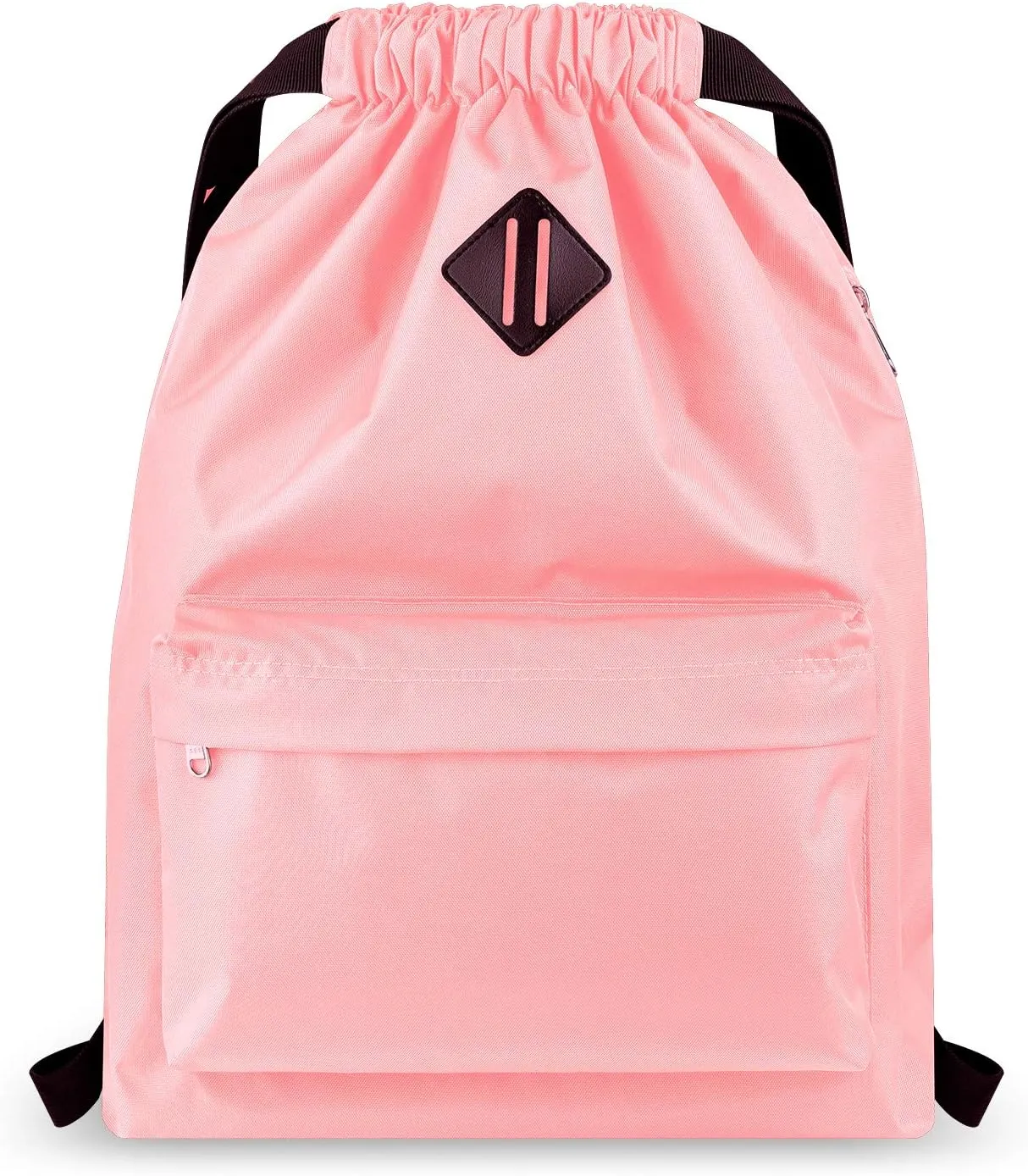 Vorspack Drawstring Backpack Water Resistant String Bag Sports Gym Sack with Side Pocket for Men Women