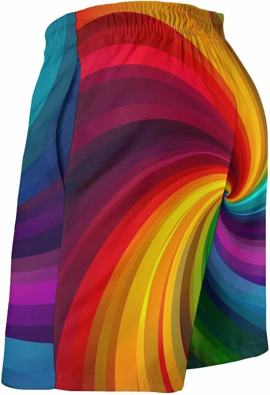 Vortex Swirling Colorful Rainbow Men's Swim Trunks Quick Dry Board Shorts Breathable Summer Beach Shorts Bathing Suits