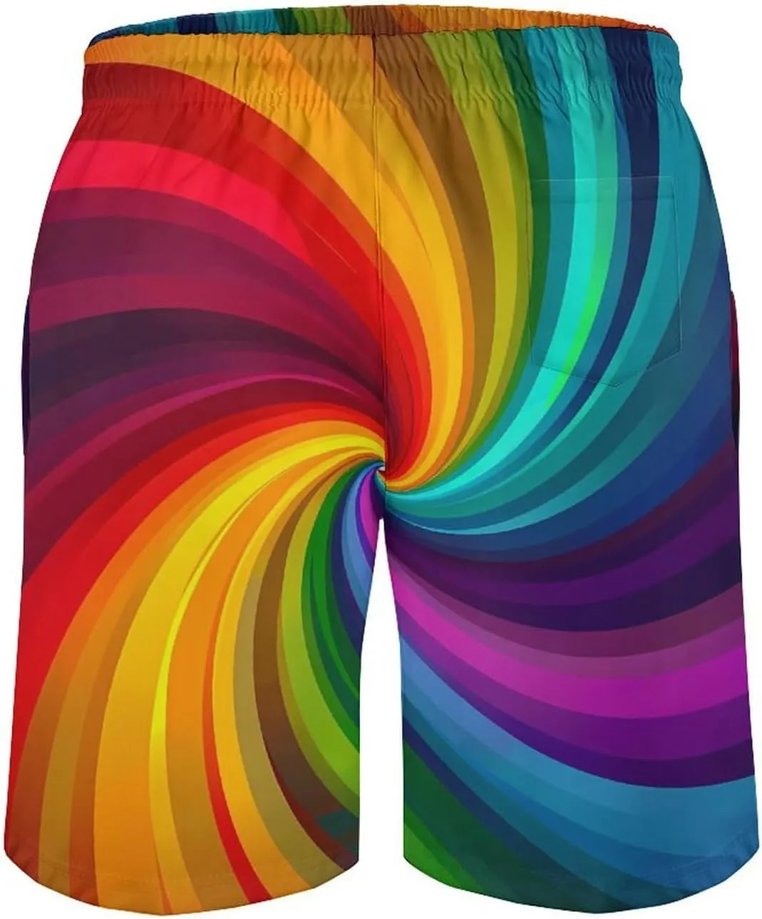 Vortex Swirling Colorful Rainbow Men's Swim Trunks Quick Dry Board Shorts Breathable Summer Beach Shorts Bathing Suits