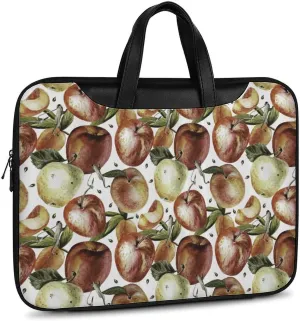 Watercolor Fruits Leather Bag Laptop Case Slim Water Resistant Computer Bags with Handle Briefcase for Work