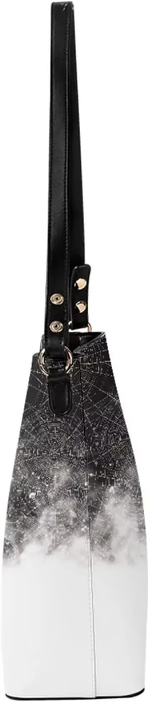 Waterproof Leather Bucket Bag, Water Resistant Adjustable Crossbody Sling Bag for Travel Daily, 11x 4.5x 11.4