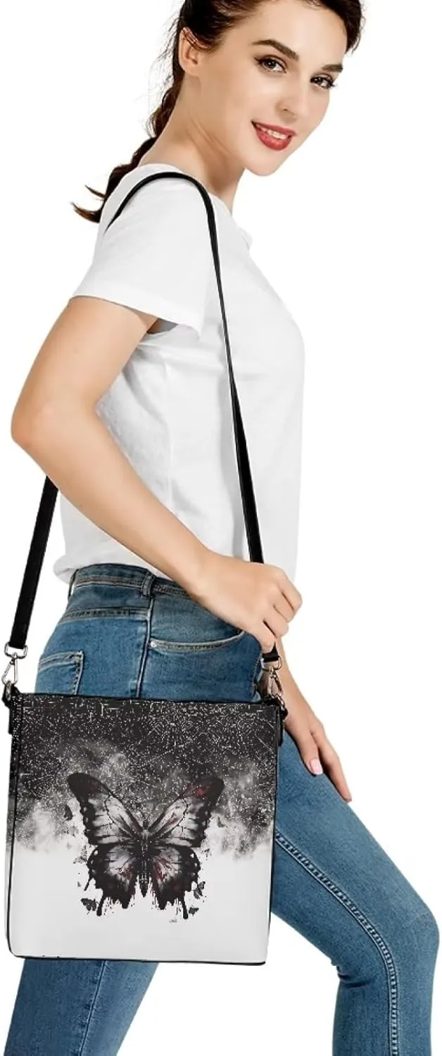 Waterproof Leather Bucket Bag, Water Resistant Adjustable Crossbody Sling Bag for Travel Daily, 11x 4.5x 11.4