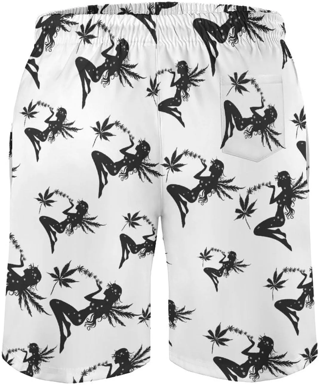 Weed Fairy Weed Leaf Men's Swim Trunks Quick Dry Board Shorts Breathable Summer Beach Shorts Bathing Suits