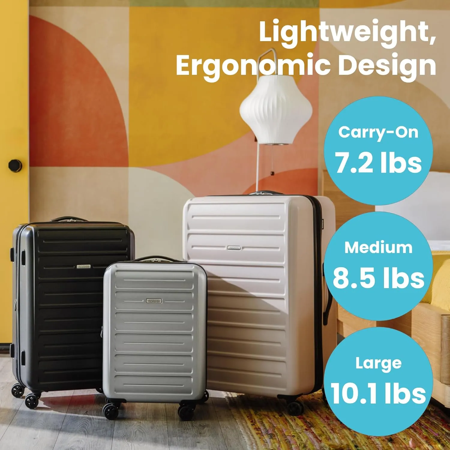 Westridge Hardshell Luggage Set - 3 Piece Set - 20" Carry-On, 24 & 28 Checked Luggage Set with 360 Spinner Wheels - Expandable Suitcases for Extended Travel - Durable ABS Shell - Silver