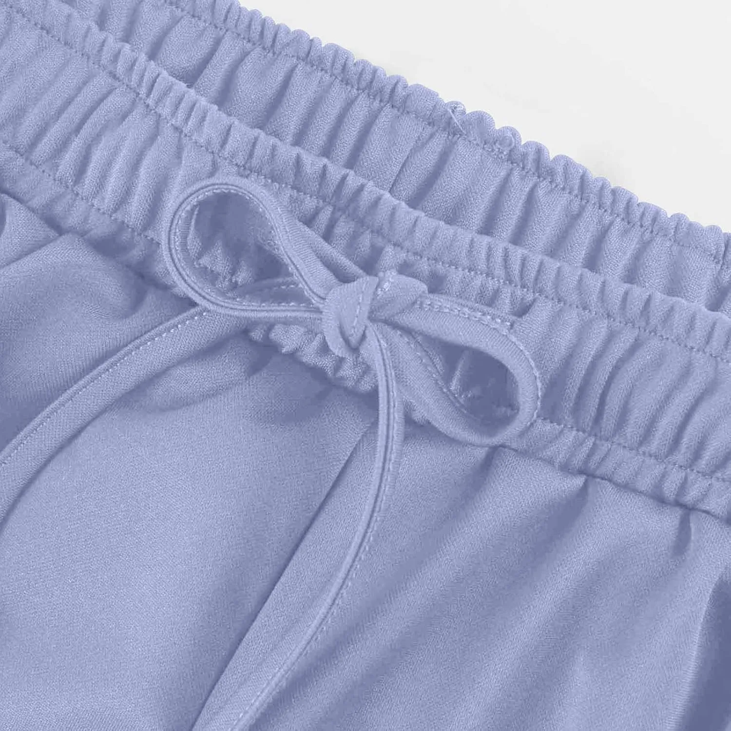 Wide Leg Capris for Women Baggy 2024 High Waisted Drawstring Sweatpants Casual Split Hem Athletic Pants with Pocket