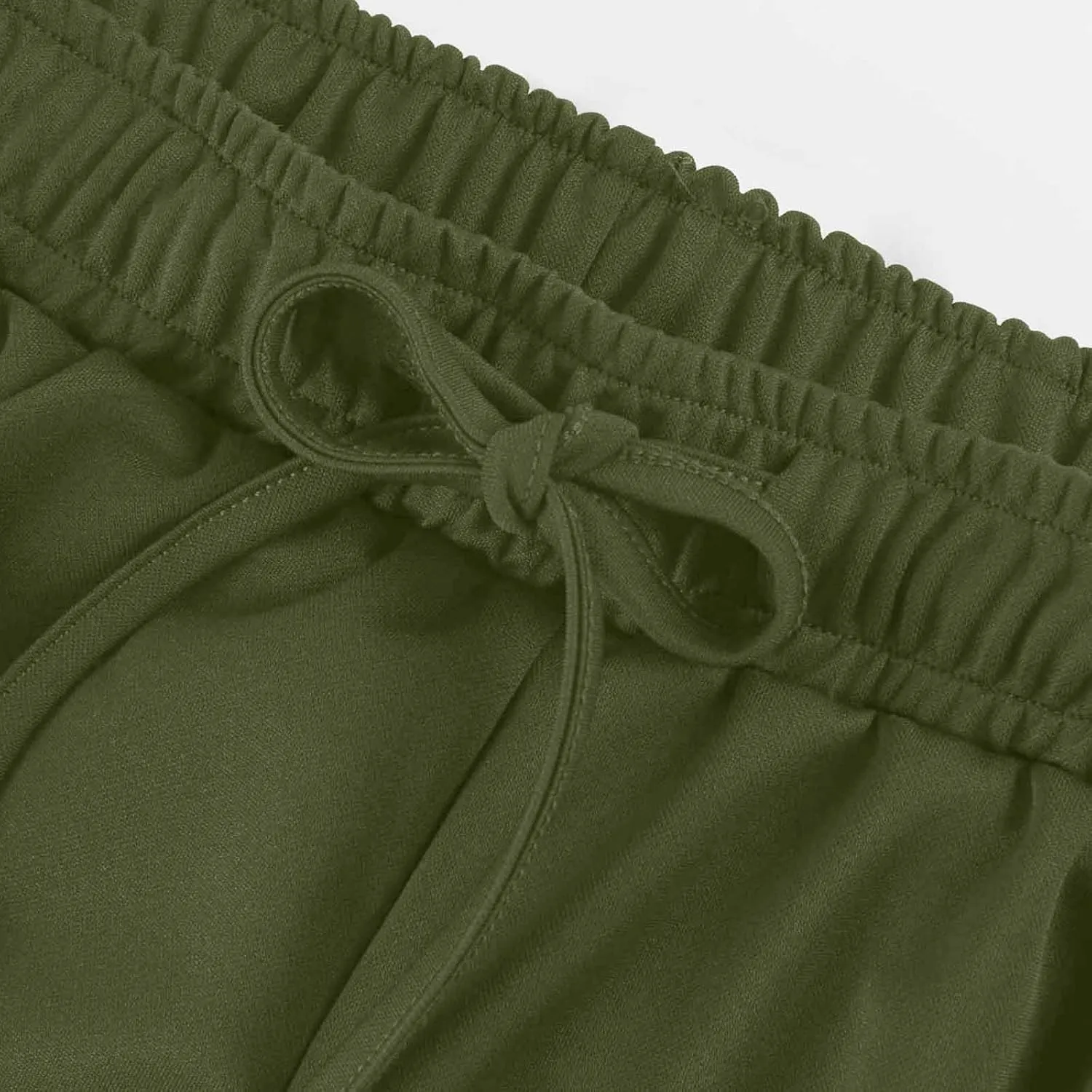Wide Leg Capris for Women Baggy 2024 High Waisted Drawstring Sweatpants Casual Split Hem Athletic Pants with Pocket