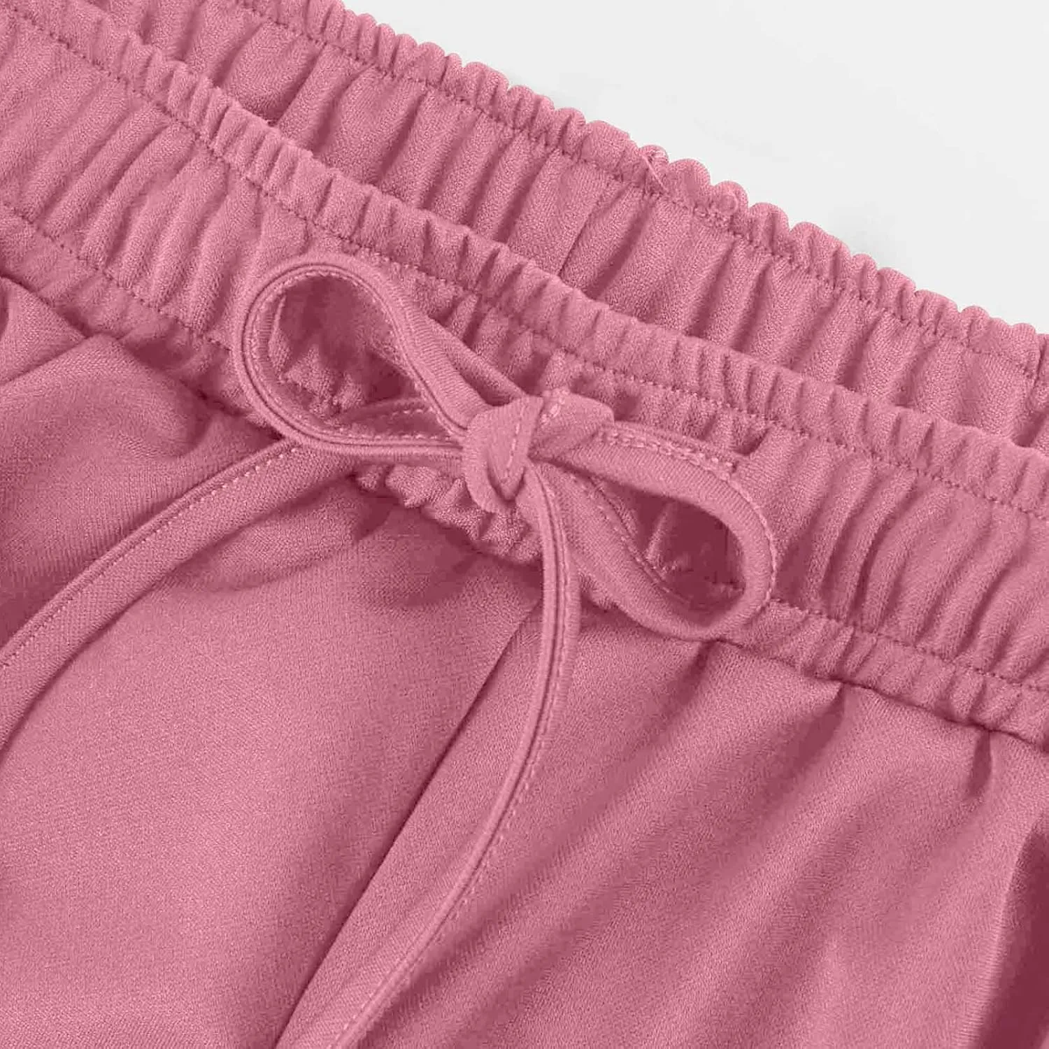 Wide Leg Capris for Women Baggy 2024 High Waisted Drawstring Sweatpants Casual Split Hem Athletic Pants with Pocket