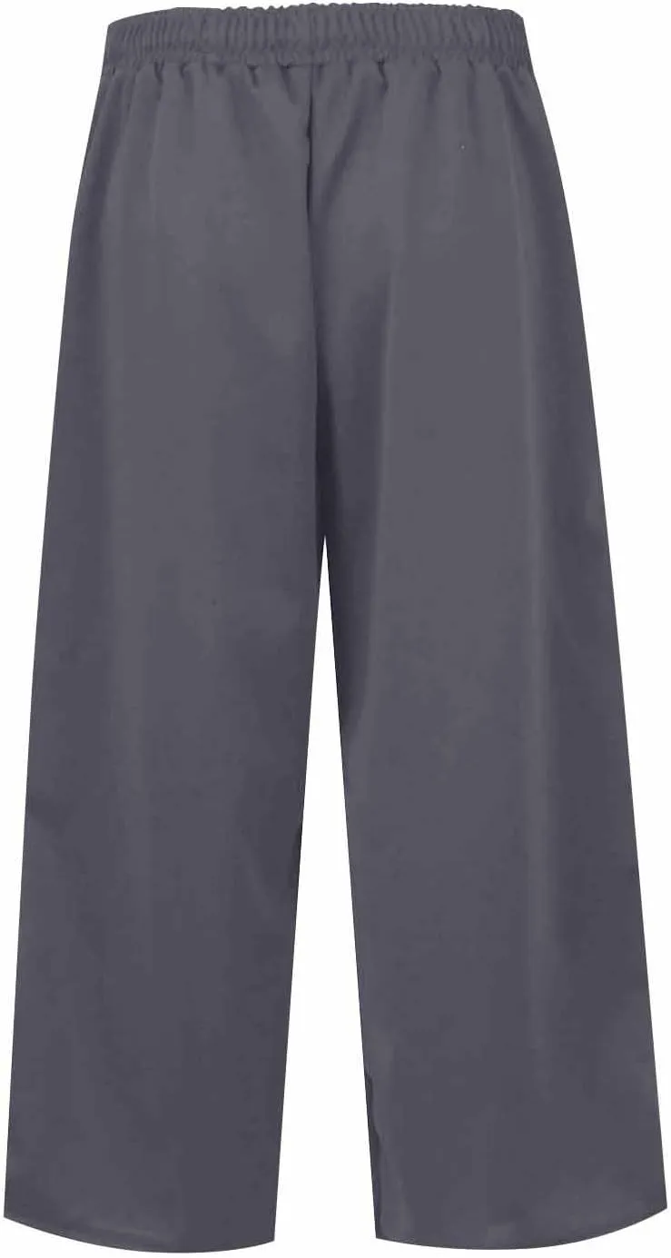 Wide Leg Capris for Women Baggy 2024 High Waisted Drawstring Sweatpants Casual Split Hem Athletic Pants with Pocket