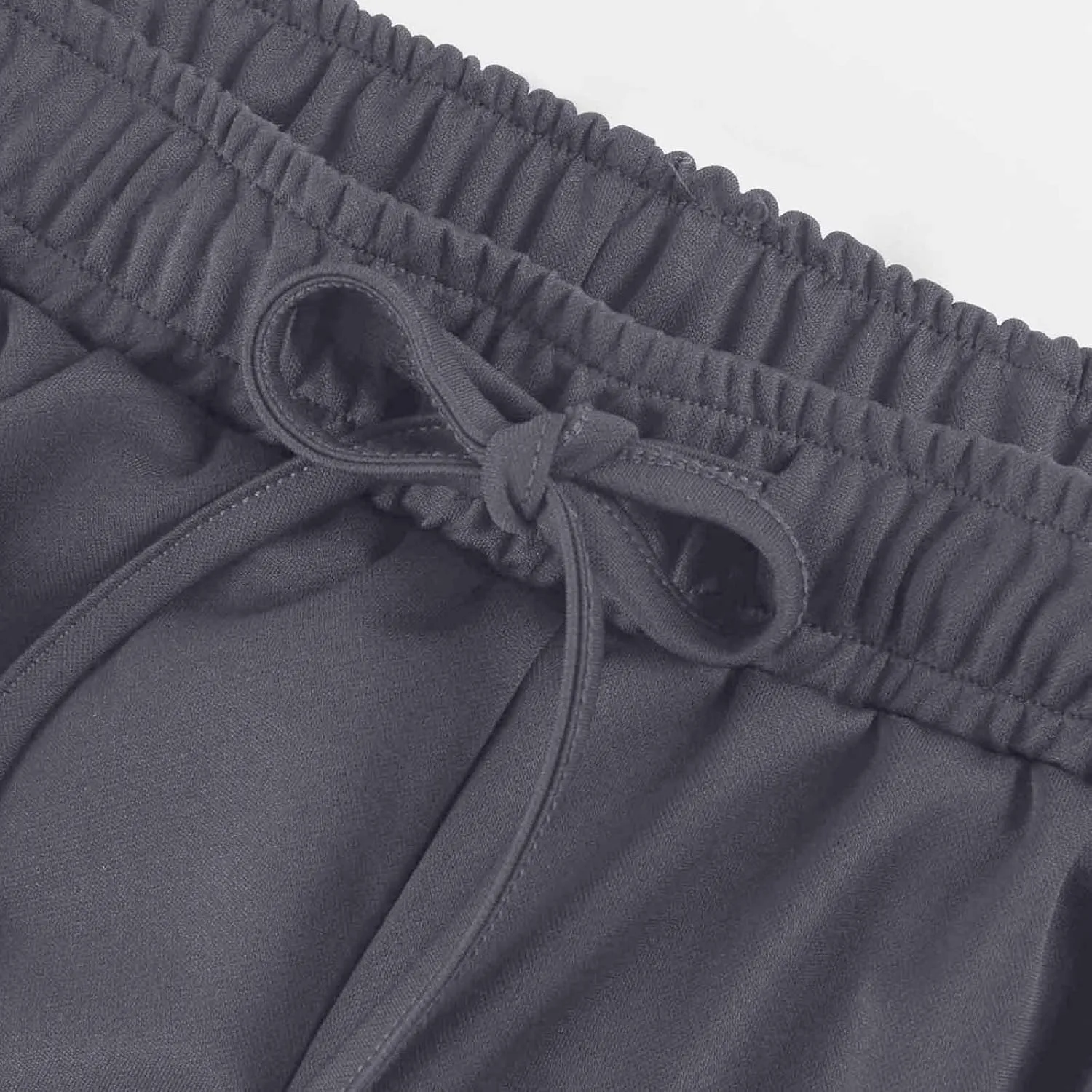 Wide Leg Capris for Women Baggy 2024 High Waisted Drawstring Sweatpants Casual Split Hem Athletic Pants with Pocket