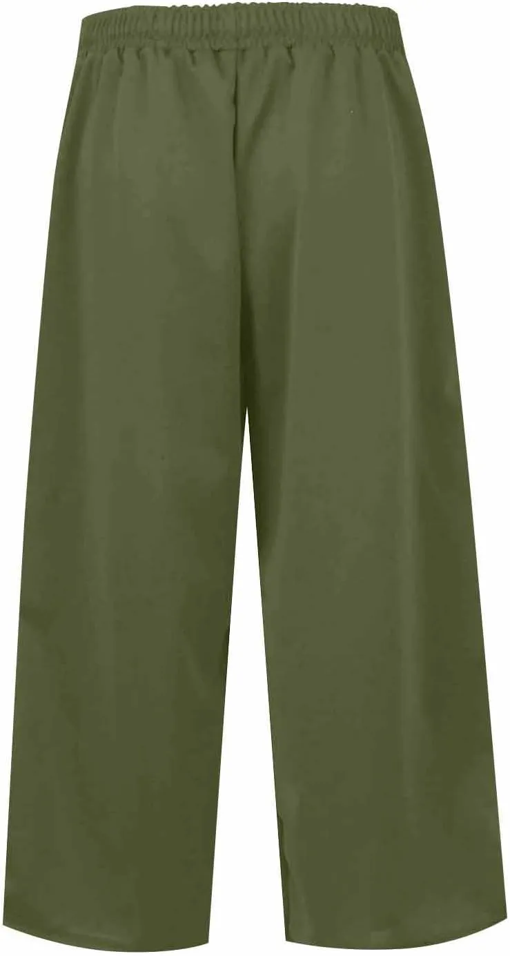 Wide Leg Capris for Women Baggy 2024 High Waisted Drawstring Sweatpants Casual Split Hem Athletic Pants with Pocket
