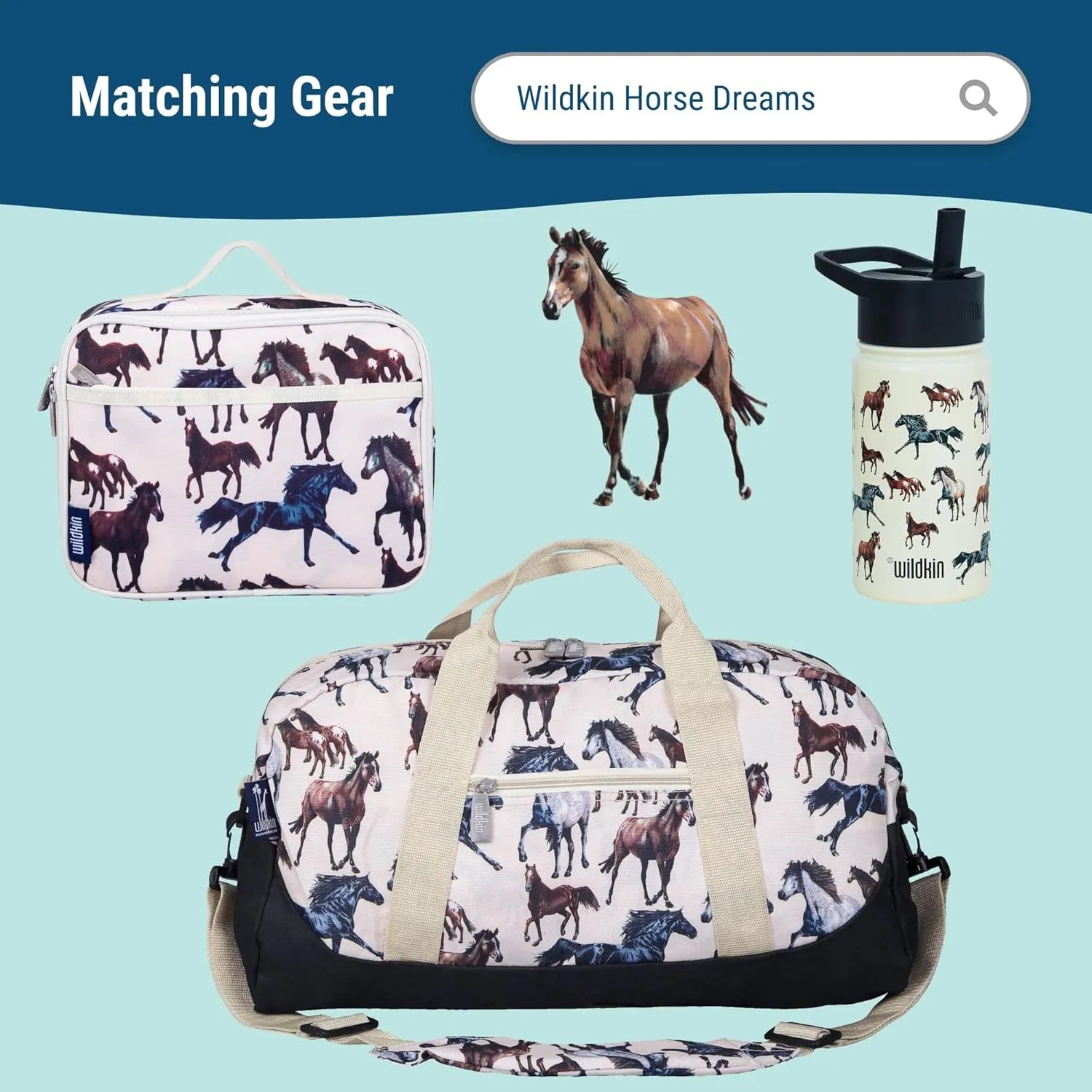 Wildkin 15-inch Kids Backpack  Durable, Padded, Adjustable for School & Travel - Horse Dreams