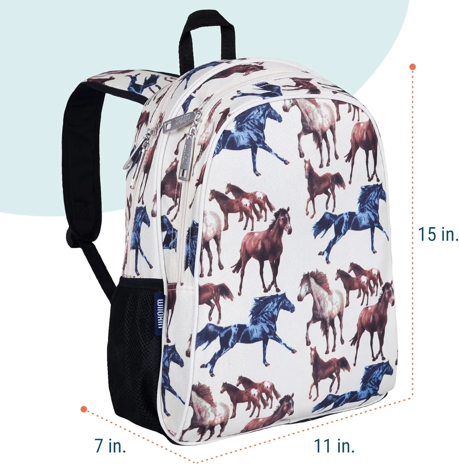 Wildkin 15-inch Kids Backpack  Durable, Padded, Adjustable for School & Travel - Horse Dreams