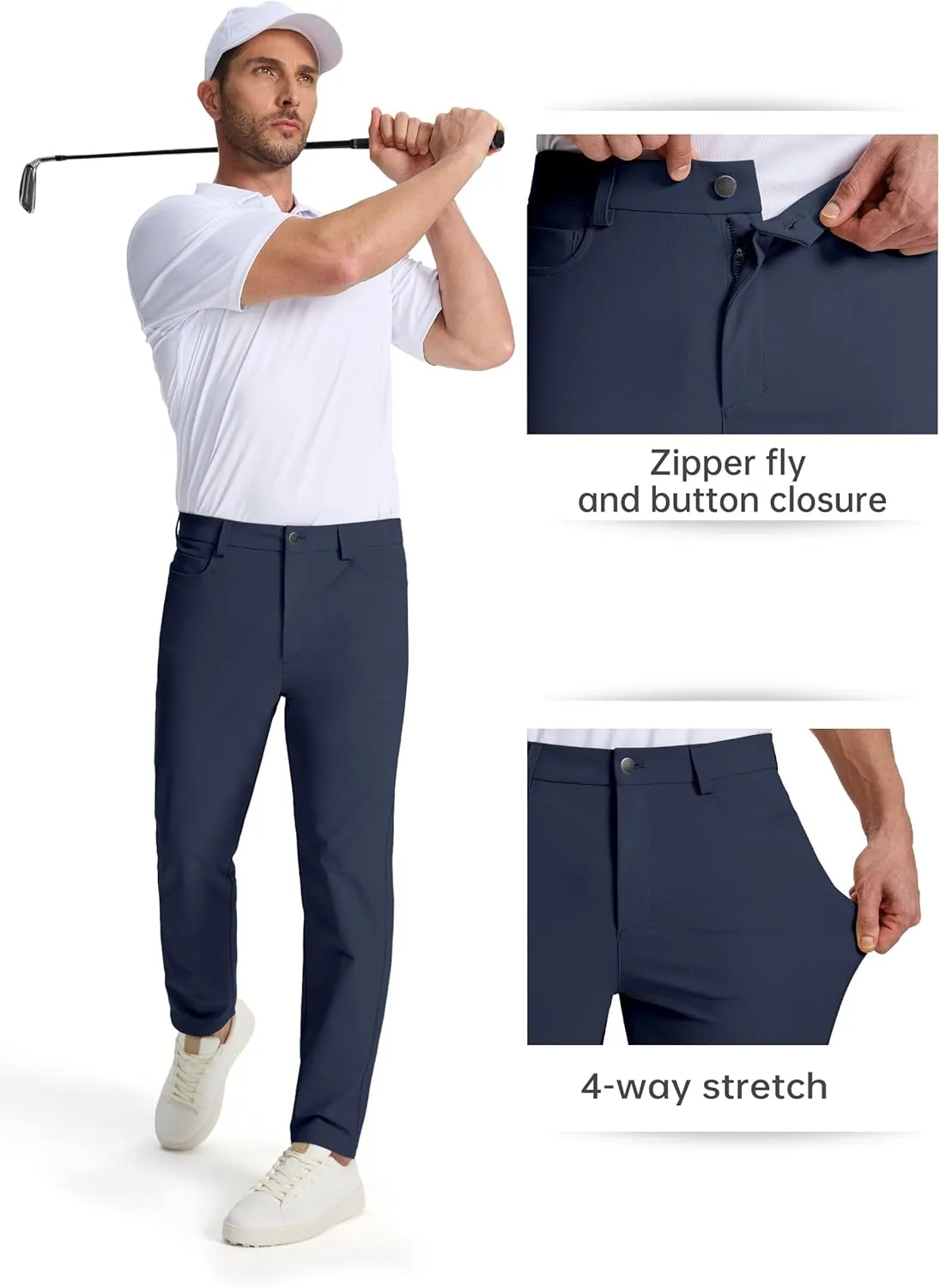 Willit Mens Dress Pants Golf Stretch Pants Quick Dry Work Slacks Casual Pants with 5 Pockets 28"/30"/32"