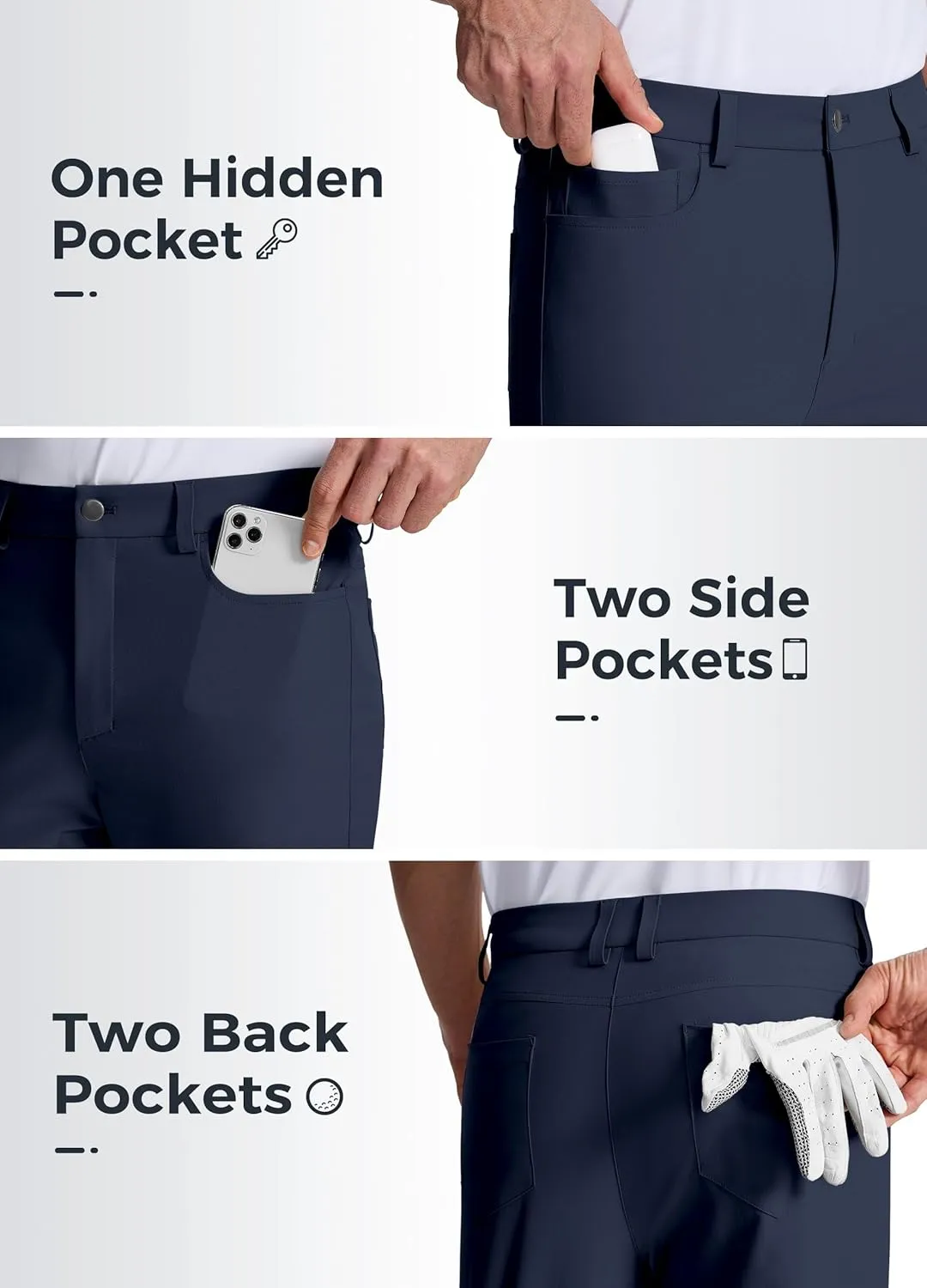 Willit Mens Dress Pants Golf Stretch Pants Quick Dry Work Slacks Casual Pants with 5 Pockets 28"/30"/32"