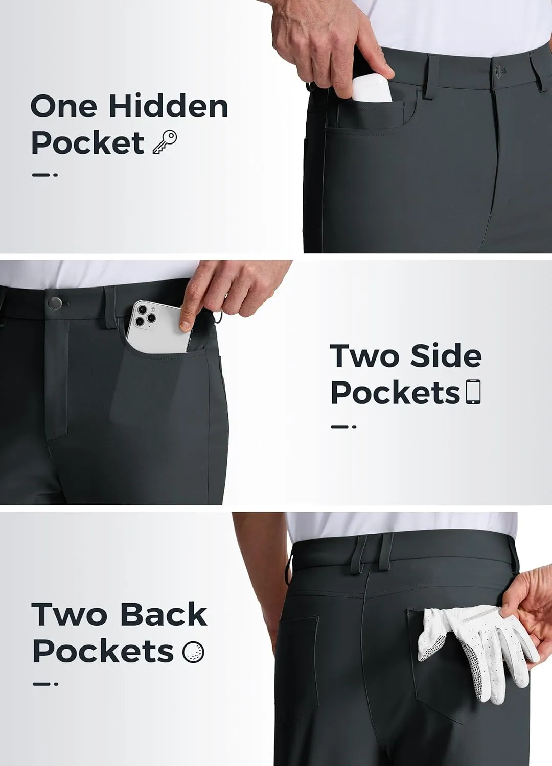 Willit Mens Dress Pants Golf Stretch Pants Quick Dry Work Slacks Casual Pants with 5 Pockets 28"/30"/32"