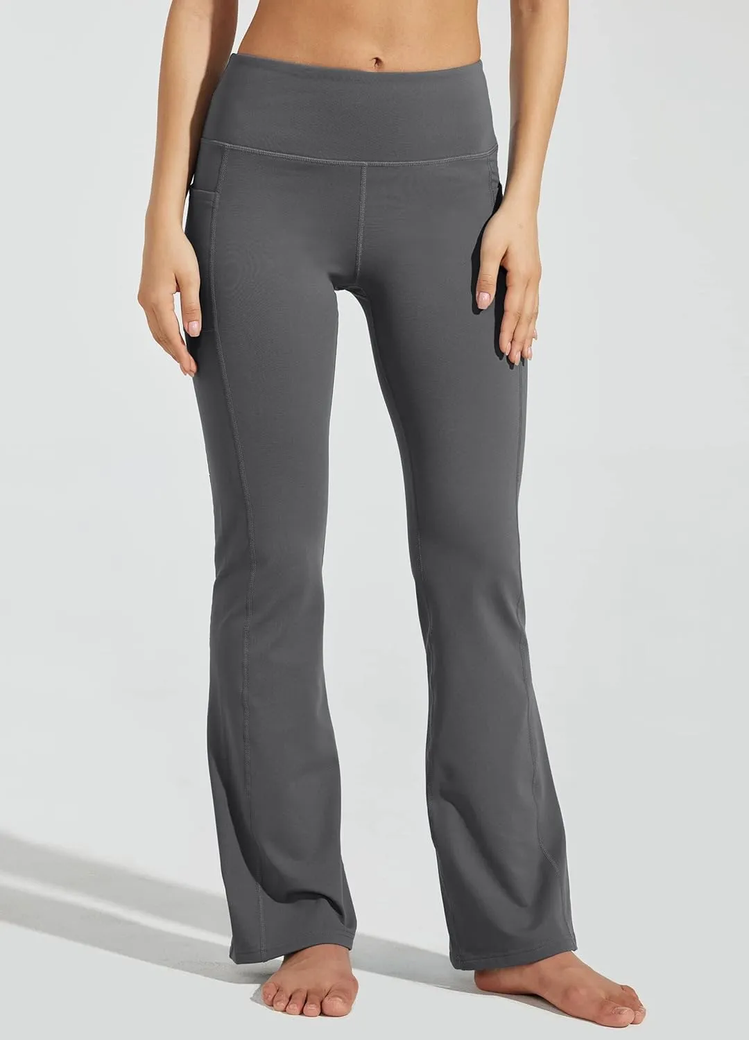 Willit Women's Fleece Lined Pants Yoga Bootcut Thermal Winter Pants High Waisted Flare Leggings Water Resistant