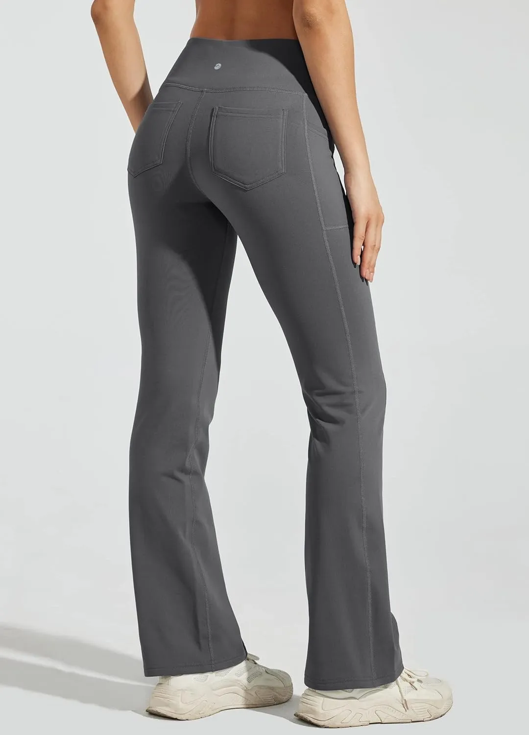 Willit Women's Fleece Lined Pants Yoga Bootcut Thermal Winter Pants High Waisted Flare Leggings Water Resistant