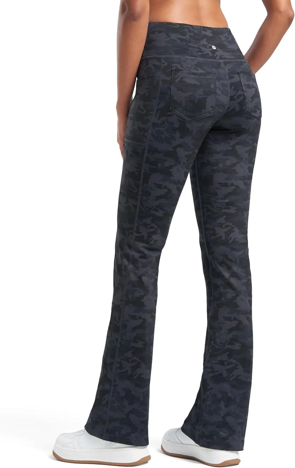 Willit Women's Fleece Lined Pants Yoga Crossover Leggings Bootcut Thermal Winter Pants Flare Leggings Water Resistant
